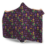 Mardi Gras Party Pattern Print Hooded Blanket