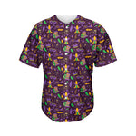 Mardi Gras Party Pattern Print Men's Baseball Jersey