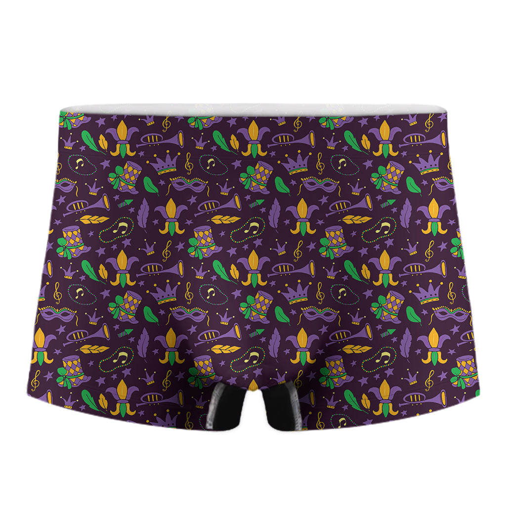 Mardi Gras Party Pattern Print Men's Boxer Briefs