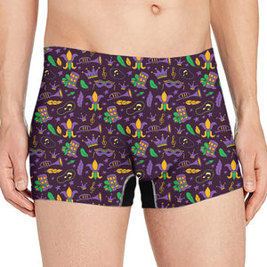 Mardi Gras Party Pattern Print Men's Boxer Briefs