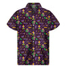 Mardi Gras Party Pattern Print Men's Short Sleeve Shirt