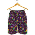 Mardi Gras Party Pattern Print Men's Shorts