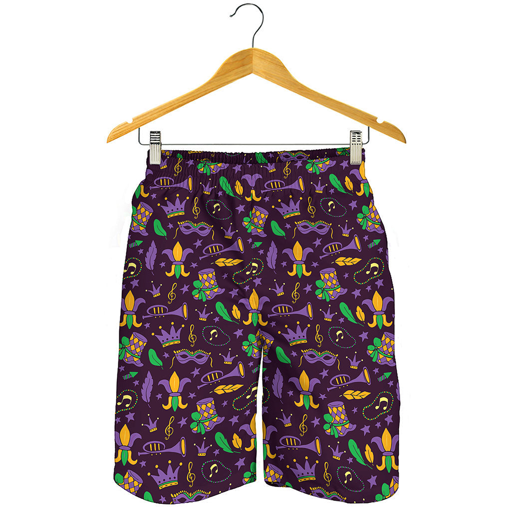 Mardi Gras Party Pattern Print Men's Shorts