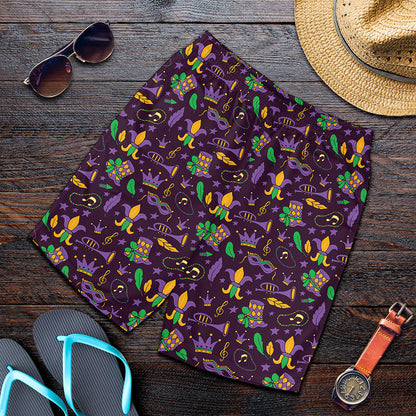 Mardi Gras Party Pattern Print Men's Shorts