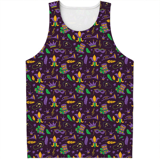 Mardi Gras Party Pattern Print Men's Tank Top