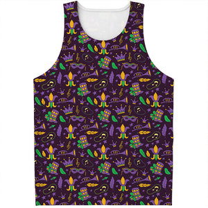 Mardi Gras Party Pattern Print Men's Tank Top