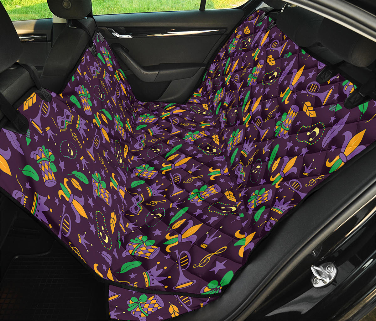 Mardi Gras Party Pattern Print Pet Car Back Seat Cover