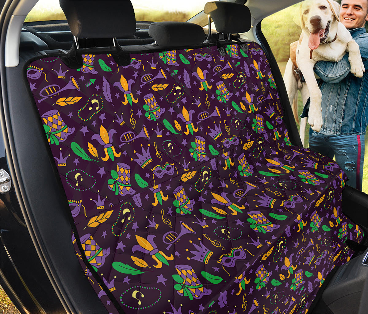 Mardi Gras Party Pattern Print Pet Car Back Seat Cover