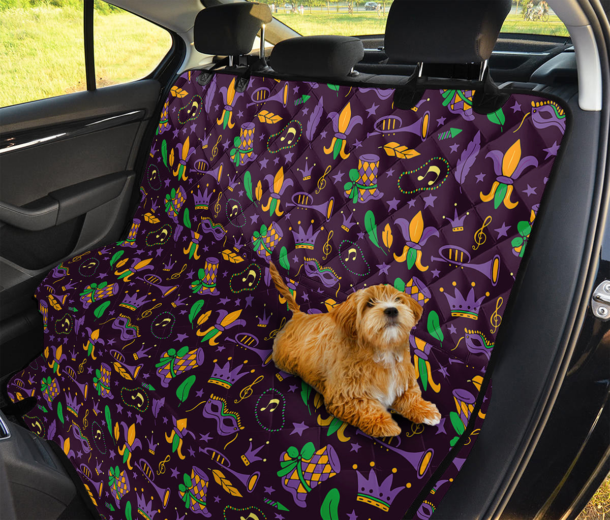 Mardi Gras Party Pattern Print Pet Car Back Seat Cover