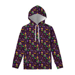 Mardi Gras Party Pattern Print Pullover Hoodie
