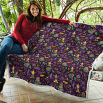 Mardi Gras Party Pattern Print Quilt