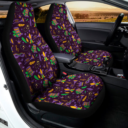Mardi Gras Party Pattern Print Universal Fit Car Seat Covers