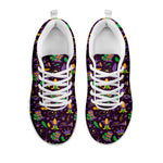 Mardi Gras Party Pattern Print White Sneakers
