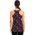 Mardi Gras Party Pattern Print Women's Racerback Tank Top