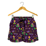 Mardi Gras Party Pattern Print Women's Shorts