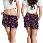 Mardi Gras Party Pattern Print Women's Shorts
