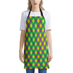Mardi Gras Plaid Pattern Print Apron