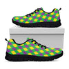 Mardi Gras Plaid Pattern Print Black Sneakers