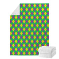 Mardi Gras Plaid Pattern Print Blanket