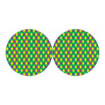 Mardi Gras Plaid Pattern Print Car Coasters