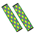 Mardi Gras Plaid Pattern Print Car Seat Belt Covers