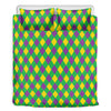 Mardi Gras Plaid Pattern Print Duvet Cover Bedding Set