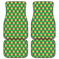 Mardi Gras Plaid Pattern Print Front and Back Car Floor Mats
