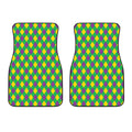 Mardi Gras Plaid Pattern Print Front Car Floor Mats