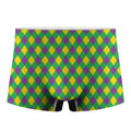Mardi Gras Plaid Pattern Print Men's Boxer Briefs