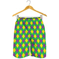 Mardi Gras Plaid Pattern Print Men's Shorts