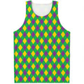 Mardi Gras Plaid Pattern Print Men's Tank Top