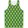 Mardi Gras Plaid Pattern Print Men's Tank Top
