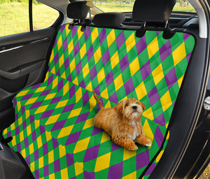 Mardi Gras Plaid Pattern Print Pet Car Back Seat Cover