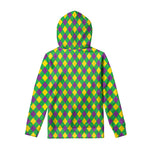 Mardi Gras Plaid Pattern Print Pullover Hoodie