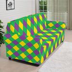 Mardi Gras Plaid Pattern Print Sofa Cover