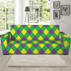 Mardi Gras Plaid Pattern Print Sofa Slipcover