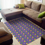 Mardi Gras Polka Dot Pattern Print Area Rug