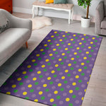 Mardi Gras Polka Dot Pattern Print Area Rug