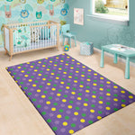 Mardi Gras Polka Dot Pattern Print Area Rug