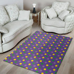 Mardi Gras Polka Dot Pattern Print Area Rug