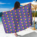 Mardi Gras Polka Dot Pattern Print Beach Sarong Wrap