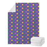 Mardi Gras Polka Dot Pattern Print Blanket