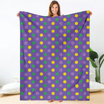 Mardi Gras Polka Dot Pattern Print Blanket
