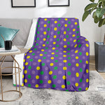 Mardi Gras Polka Dot Pattern Print Blanket
