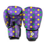 Mardi Gras Polka Dot Pattern Print Boxing Gloves