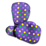 Mardi Gras Polka Dot Pattern Print Boxing Gloves