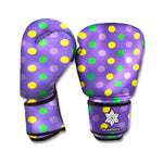 Mardi Gras Polka Dot Pattern Print Boxing Gloves