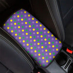 Mardi Gras Polka Dot Pattern Print Car Center Console Cover