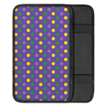 Mardi Gras Polka Dot Pattern Print Car Center Console Cover