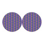 Mardi Gras Polka Dot Pattern Print Car Coasters